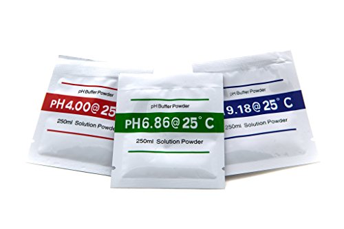 3-pack pH Meter Buffer Solution Powder Set For Quick and Easy pH Calibration, Packet of 4.00, 6.86 and 9.18
