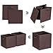 MaidMAX Cloth Storage Bin with Dual Handles for Home Closet Nursery Drawers Organizer, Foldable, Dark Brown, 10.5×10.5×11″, Set of 6
