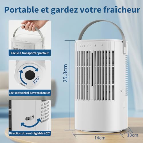Mobile Air Conditioner, Portable Air Conditioner Mobile Air Conditioner Without Evacuation, 4 in 1 Portable Air Conditioners, Timers, 7 Colorful LED Suitable For Camping Bedroom Office