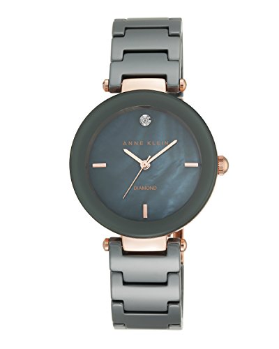 Anne klein women s ak/1018rggy diamond-accented rose gold-tone an…