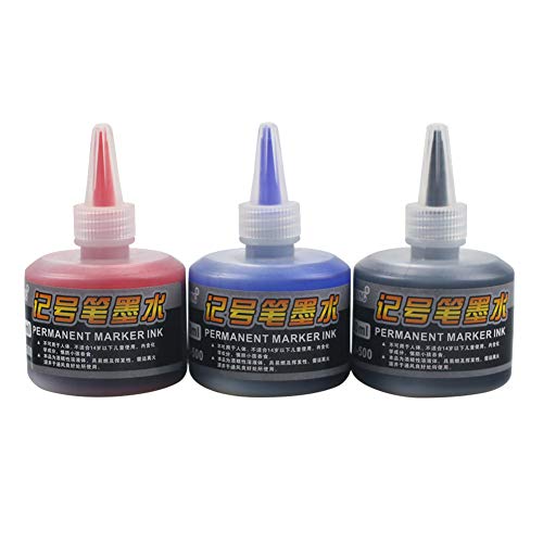 Baost 50ml Permanent Instantly Dry Graffiti Black Blue Red Refill Ink Bottled Fountain Pen Ink for Marker Pens, Quills, and Calligraphy Pens Blue