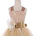FAYBOX Pageant Wedding Flower Girl Dress Crossed Back Bow Feather Sash Fluffy