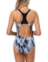 Traje de baño deportivo de una pieza, para entrenamiento atlético de dama, impreso, marca ALove.