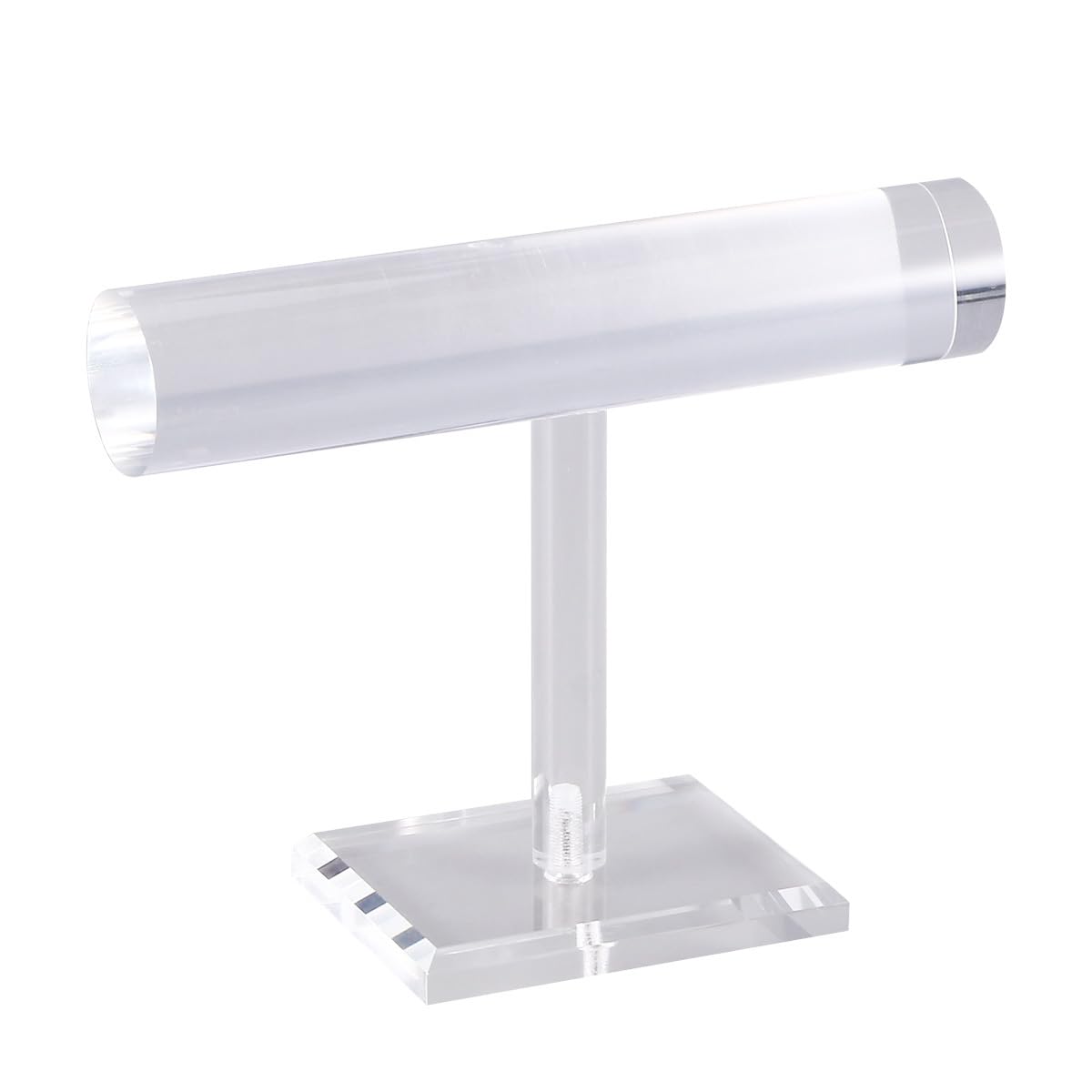 Healifty Portable Solid Acrylic Bracelet Display Stand 5.1 Inch Single Layer Jewelry Organizer Holder for Watches Bangles Necklaces Desktop Storage