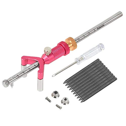 Newkiton Wheel Marking Gauge Curve Scriber with Micro Adjust Function, 1 Bearing Wheel Cutter, 1 Locked Wheel Cutter, 1 Metal Marking Pen, 10 Marking Pencils, 1 Screwdriver Included
