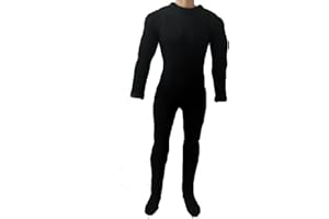SSbeauty M 1/6 Scale Male Figure Clothes Long Sleeved Bodysuit Undercoat Jumpsuit Cloth for 12'' Action Figure Doll Clothes (Black)