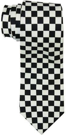 Fashion Ties By Outer RebelOuter Rebel White Black Check Skinny Tie