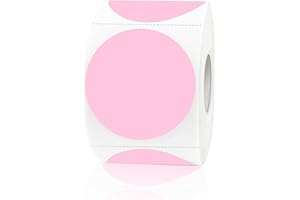 YEGAWEN Removable Colored Dot Labels, 1.5 Inch Circle Stickers, Waterproof-Writable for Garage Sale & Price Tags (400Pcs, Pink)
