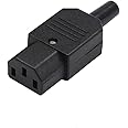 Toptekits IEC C13 Power Cord Plug Connector,IEC 320 C13 Female Plug Rewirable Power Connector 3pin Socket 10A /250V