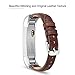 Fitbit Alta HR and Alta Band, Benuo [Vintage Series] Premium Genuine Leather Strap, Classy Replacement Band with Metal Buckle Clasp, Adapters for Fitbit Alta Smart Fitness Tracker (Dark Brown)