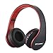 Ecandy Bluetooth Headphones Over-ear Stereo Wireless + Wired Headsets with Microphone for Music Streaming,Hands-free Calling For iPhone,Nokia,HTC,Samsung,LG,Moto,iPad,PSP and enabled Bluetooth-Red