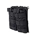 Outry M4 M16 AR-15 Type Magazine Pouch Mag Holder - Triple/Double/Single Airsoft MOLLE Mag Pouch - Open Top Version - Double - Black