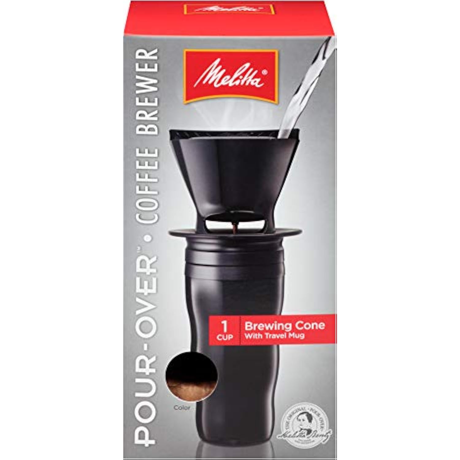 Melitta Brewing Cone Travel Coffee Mug Pour Over Coffee Brewer Black eBay