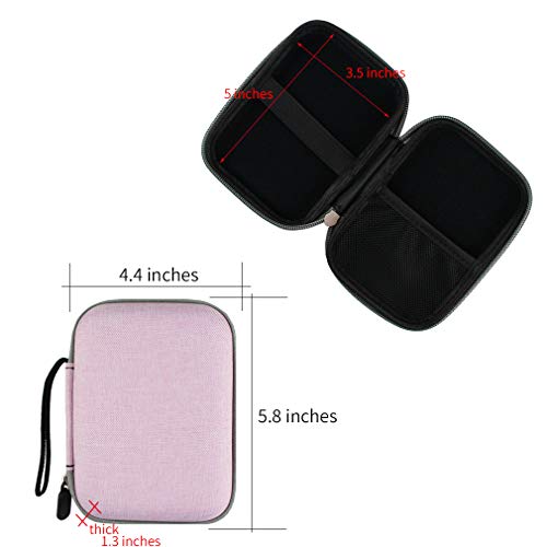 Portable External Hard Drive Carrying Case, Waterproof Hard EVA Shockproof Travel Case for 2.5-Inch Portable External Hard Disk Drive,Pink - Thumbnail 5