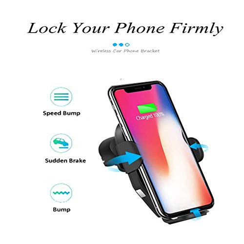 itkidboy Car Cigarette Lighter Wireless Charger, Phone Holder Mount Infrared Smart Sensing Automatic Clamping 11W Qi Fast Wireless Charging Cradle for Cell Phone Dual USB (Black)
