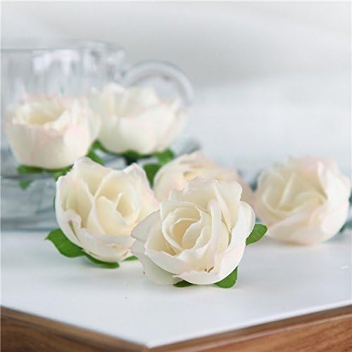Tealas Set of 50 Silk Mini Roses Head Artificial Flower Rose Buds for Party Wedding Home Décor