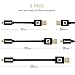 AUAUA Micro USB Cable[3-Packs] 2.1A Fast Charging & High Speed Data Sync,Anti Winding Design,for Android Devices,Samsung, Sony, HTC, Motorola and More (Black 10cm&1.2m&2m)