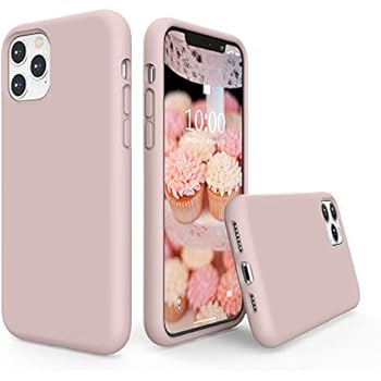 SURPHY Silicone Case Compatible with iPhone 11 Pro Max Case 6.5 inch, Liquid Silicone Full Body Thickening Design Phone Case (with Microfiber Lining) for iPhone 11 Pro Max 6.5 2019, Pink