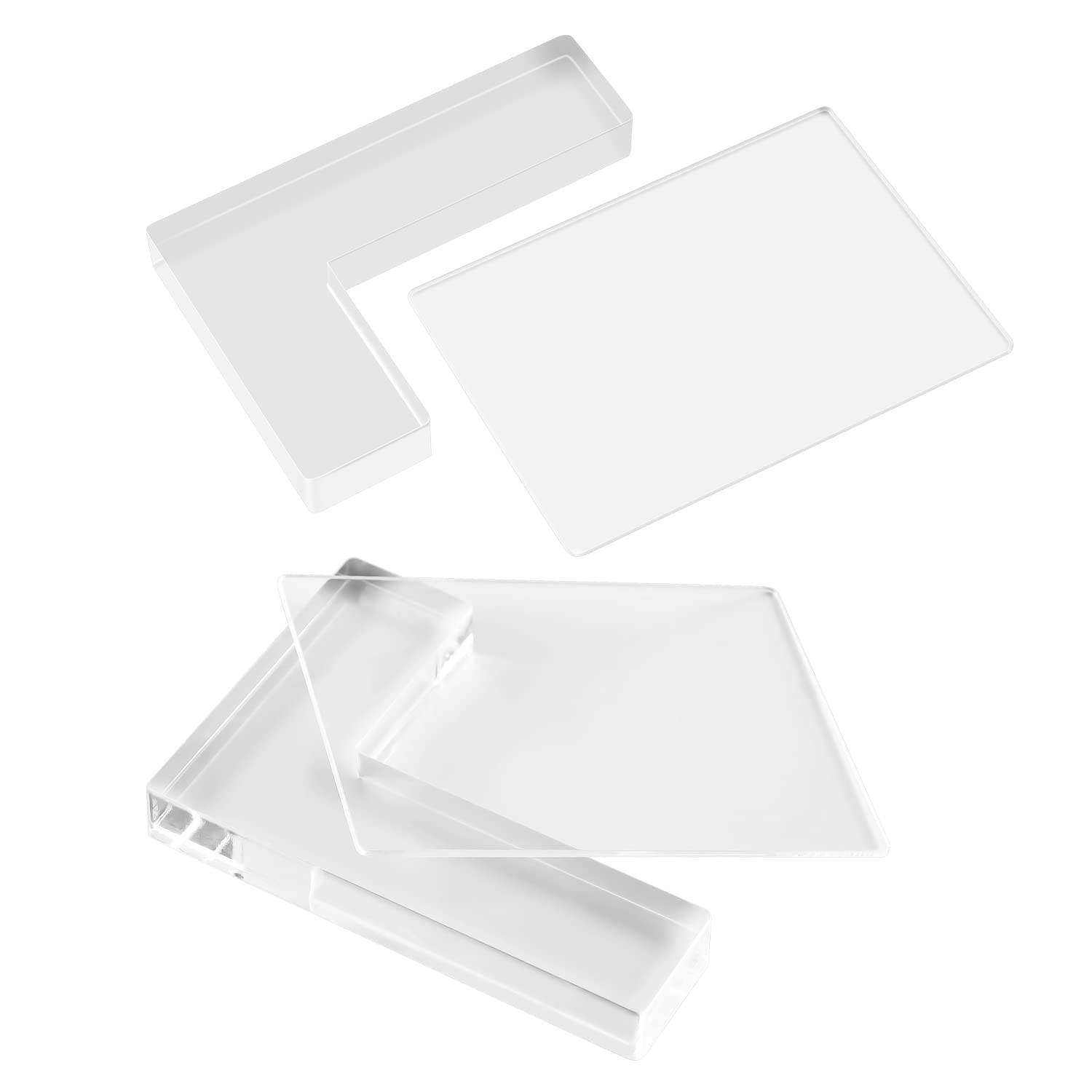 2PCS/Sets Rubber Acrylic Stamp Coloring Board Locating Clear DIY Acrylic Pad Stamp Positioner Kit for Card Making Stamping Scrapbooking Crafts Card Making Handmade Crafts Arts Supplies Stamping Tools