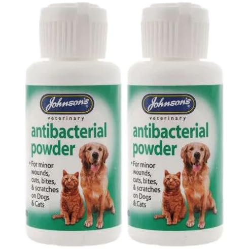 Maria`s Selection Johnson's ANTIBACTERIAL POWDER - 20G - CATS & DOGS - ANTISEPTIC - SKIN SOOTHING (2 PACK)