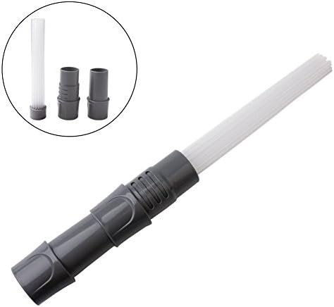 HolyboUniversal Vacuum Attachment - Dust Brush Cleaner Pro Dirt Remover - Cleaning Tools for Vents/Keyboards/Drawers/Car (Grey)