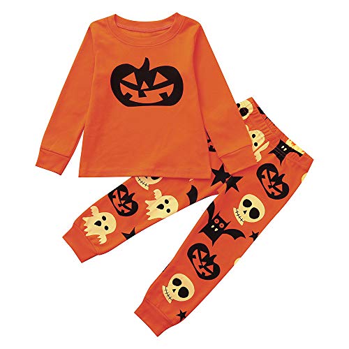 Tronet Halloween Kids Set, Girl Boy Baby Pumpkin Print Long Sleeves Tops+Pants Outfits Set