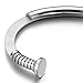 COOLSTEELANDBEYOND Mens Screw Nail Bangle Cuff Bracelet of Stainless Steel Silver Color Polished
