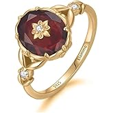 ELAMMO JEWELS Vintage Art Deco Garnet Ring for Women