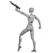 Action Figure Model,Tulas Human Mannequin male/female Set with Model Gun and Sword, Different Gestures,Special Display Base, Suitable for Sketching, Painting, Drawing, Artist, Cartoon Figures Action.