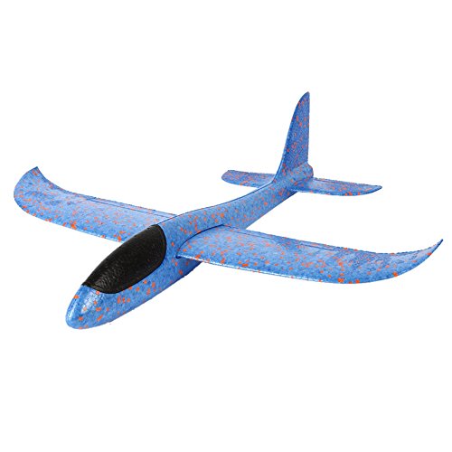 Wenasi Throwing Glider Inertia Plane Foam Aircraft Toy Hand Launch Airplane Model Outdoor Sports Toy for Kids Children Boy Girl as Gift (18 inches Blue)