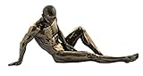 Seated Nude Male Figure Leaning on Arm Statue