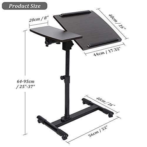 5 Adjustable+Overbed+Portable+Notebook+Hospital