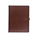 Samsill Contrast Stitch Leather Padfolio and Business Portfolio for Men and Women, Resume/Document Organizer with Writing Pad and Strap Closure, Tan (71746)