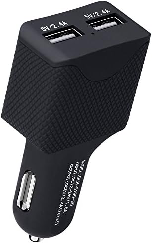 Dual USB Car Charger Fast Charge for iPhone &amp; Android 12W 2.4A Black