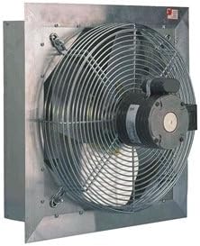 CANARM AX16-1VHE 16 Inch Shutter Mounted Direct Drive Speed Controllable High Efficiency Exhaust Fan 1,850CFM At 0" Static 115V 1PH 1.0A
