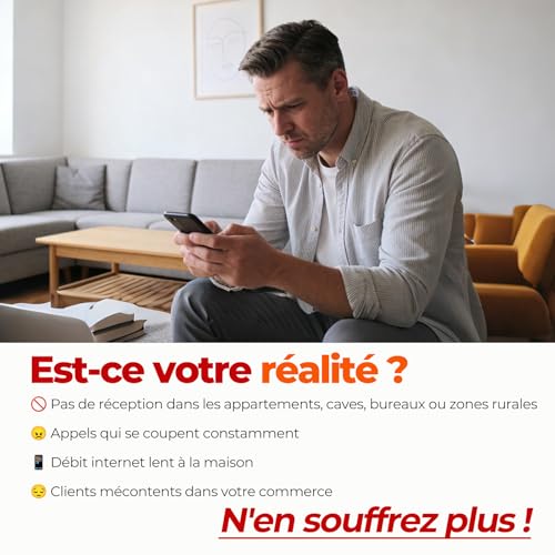 Amplifier 5G 4G 3G GSM 5 Bands 28/8/3/1/7 GSM Amplifier for Home Offices 70dB Gain Signal Repeater Compatible Bouygues, Free, Orange, SFR