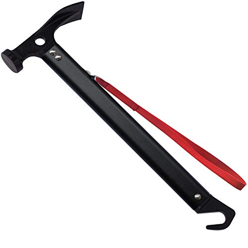 Eurmax Outdoor Hiking Camping Aluminum Multi-Function Tent Hammer Stake Remove Mallet (Black)