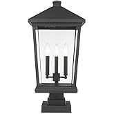 Z-Lite 568PHXLS-SQPM-ORB 3 Light Outdoor Pier Mounted Fixture, Oil Rubbed Bronze
