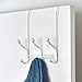 iDesign York Metal Over the Door Organizer, 3-Hook Rack for Coats, Hats, Robes, Towels, Jackets, Purses, Bedroom, Closet, and Bathroom, 8.25