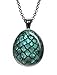 Wearable Treasures Turquoise Dragon Egg Necklace, Egg Shaped Pendant, Image Under Glass Jewelry