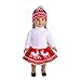 WARMSHOP American Girl Doll 18 inch Cute Reindeer Snowman Print Sweater Outfit Set Lovely Dress up Clothes (Red)
