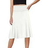 Sweet Hearts A-Line Midi Skirts for Women- High Waist Knee Length Casual Flared Flowy Skirt Made in USA