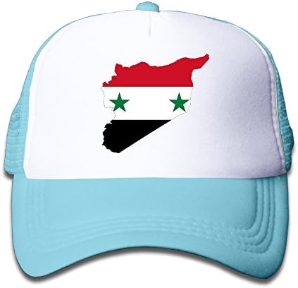 QZJKW Cool Flag Map Of Syria Children Kids Nylon Adjustable Plain Hat One Size Fits Most