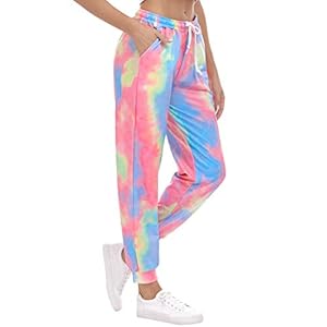 Iréal damesbroek, casual, bedrukt, met tas en trekkoord, casual, licht, voor sport, yoga, oefeningen