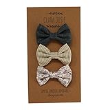 Classic Baby Girl Bows – 3-Pack Alligator Clip Hair Bows for Infants – By Clara Josie (Large, CTP)