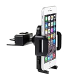 Car Phone Mount,Universal Mount Phone Holder for Car, ZSTVIVA CD Slot / Air Vent Cradle with Kickstand/One Touch Grip for iPhone 7/7 Plus, 6s/6s Plus,Galaxy S7/S7 Edge, S6/S6 Edge, and All Smartphones