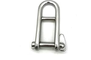 JINGYI Marine Stainless Steel Keypin Halyard Flat D Boat Shackle with Bar