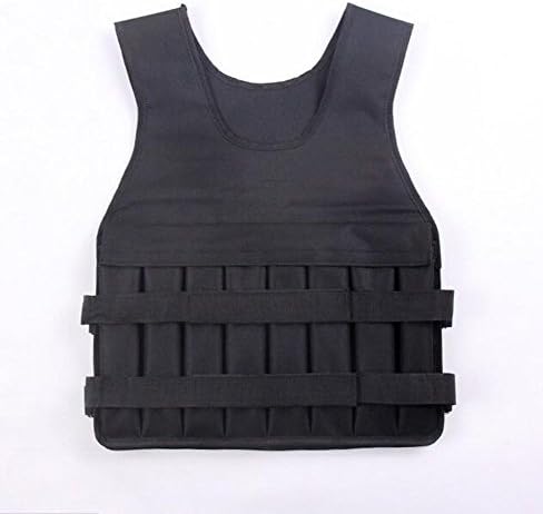 CTHOPE Adjustable Weighted Vest Workout Fitness Strength Training Waistcoat for Gym Running Weight Loss Muscle Building - Black