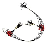 AGOOL Fishing Wire Leaders with Swivels Snaps Rigs Stainless Steel High-Strength Fishing Wire Rigs Fishing Beads Fishing Trace Lures Steel Wire Leader Spinner Fishing Line Tackle