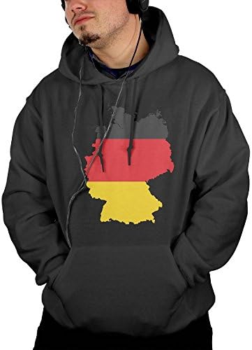 Men's German Flag Map Tour Funny Hoodie Hooded Sweatshirt Size XL Black